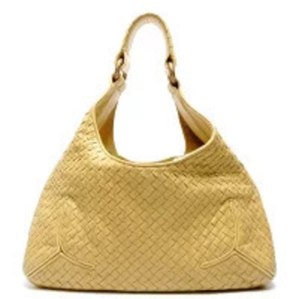 Bottega Veneta Intrecciato Hobo Shoulder Bag Yellow